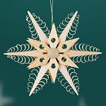 Large 6 Point Snowflake<br>Shaved Wood Ornament